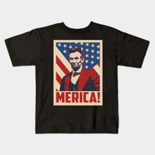 Abraham Lincoln Merica 4th Of July Kids T-Shirt